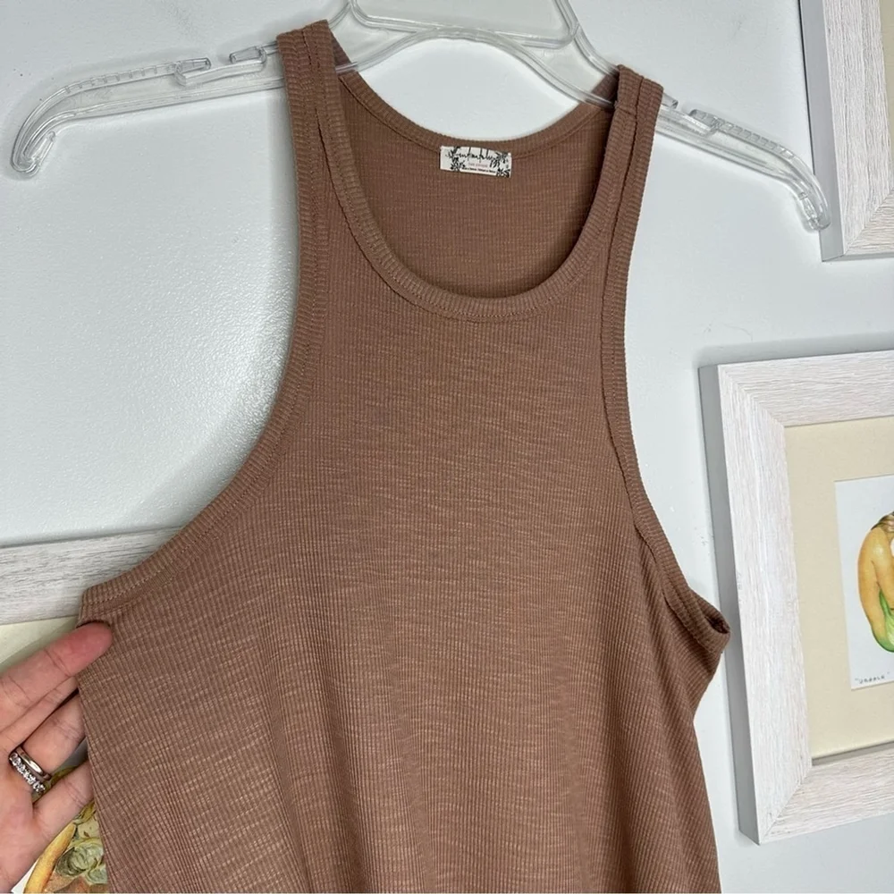 Free People Intimately Free Brown Ribbed Tank Top Women’s Size Extra Small